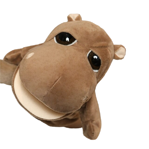 Marionnette en peluche hippopotame