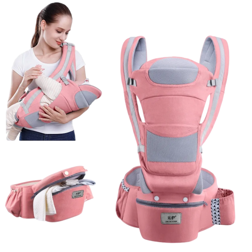 Marsupio ergonomico per bambini con seduta multifunzionale Spazio di stoccaggio Cinghie regolabili Marsupio combinato per pancia e schiena
