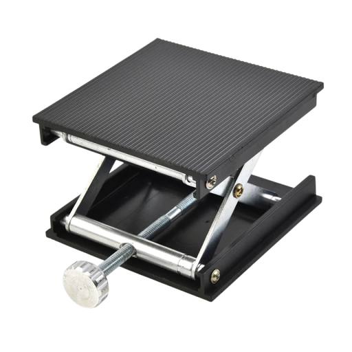 Masă elevatoare 9 x 9 cm Înălțime reglabilă 2,5–8,3 cm Stativ de laborator cu ridicare cu șurub Construcție metalică Reglare fină a înălțimii