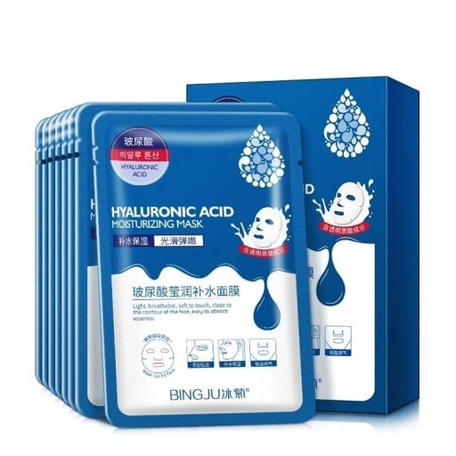 Masca de față cu acid hialuronic Masca hidratantă pentru iluminarea tenului Masca din material textil pentru față 12 buc