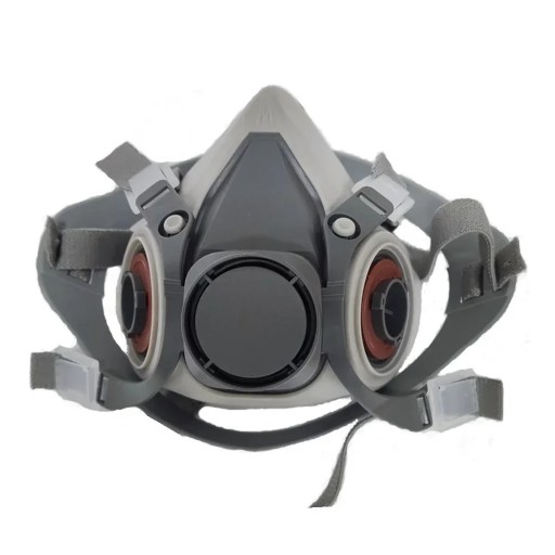 Masca de protecție semimască 6200 cu ochelari și filtre împotriva prafului Vapori organici Masca de gaze industrială Vopsele chimice în spray 12,5x11,5cm