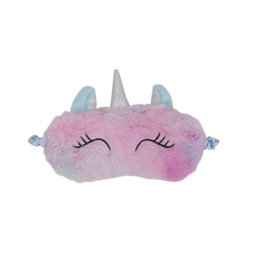 Mască de somn Unicorn de pluș 19,5 x 13,5 cm Anime Bandaj pentru ochi pentru copii pentru dormit și călătorii Drăguț legat la ochi Cadou
