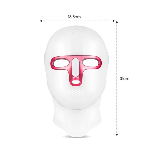Masca LED fără fir pentru față și gât, terapie fotonică cu 7 culori DC 5V/1A cu protecție pentru ochi pentru îngrijirea pielii