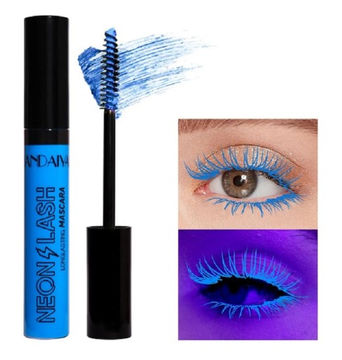 Mascara Fluorescente Longue Durée Mascara Colorée Lumineuse dans l'Obscurité Mascara Sèche Rapidement Éclatante dans l'Obscurité