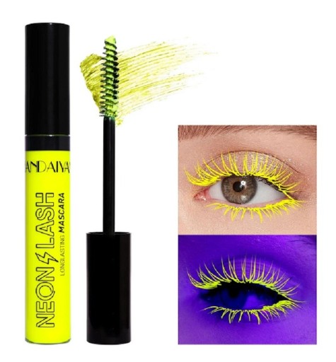 Mascara Fluorescente Longue Durée Mascara Colorée Lumineuse dans l'Obscurité Mascara Sèche Rapidement Éclatante dans l'Obscurité