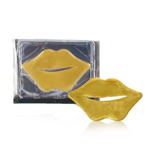 Máscara para labios con oro de 24K 15 pcs Máscaras de gel en forma de labios para labios nutridos y suaves Cada una en un envase individual Actuación