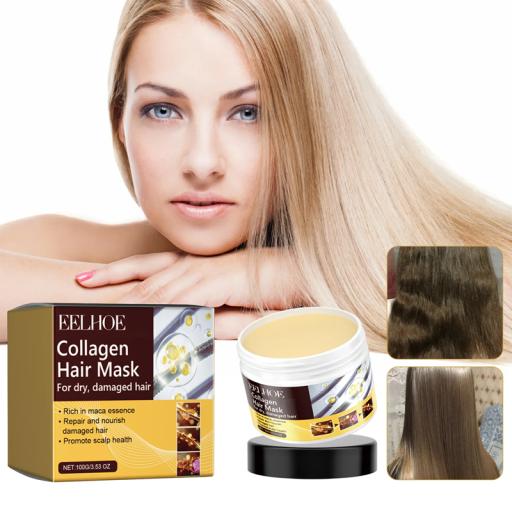 Mascarilla capilar de colágeno 100 g Cuidado intensivo para cabello dañado Regeneración y fortalecimiento de las fibras capilares Nutrición