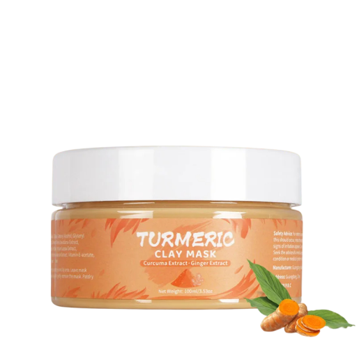 Mascarilla facial de barro de arcilla 100 ml con cúrcuma Mascarilla hidratante para puntos negros Mascarilla blanqueadora Cuidado profundo de la piel