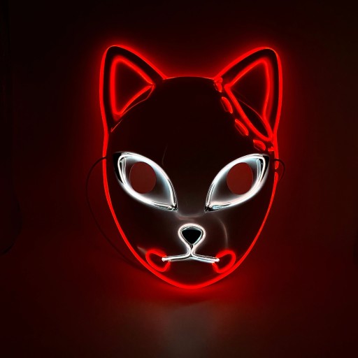 Maschera luminosa di Halloween gatto