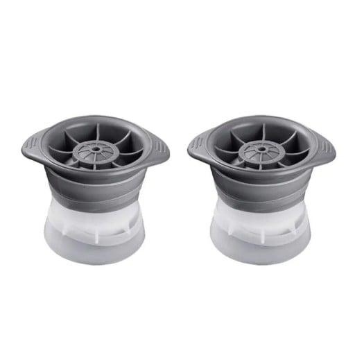 Mașină de gheață cu bile din silicon 109 × 79 × 85 mm 2 buc. Mucegai rotund mare pentru gheață pentru whisky, congelare rapidă, accesorii