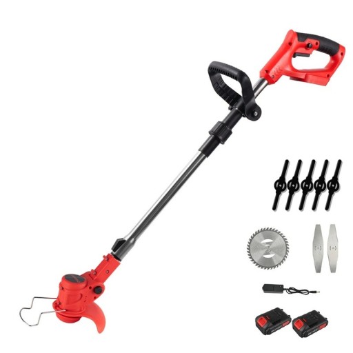 Mașină de tuns iarba electrică fără fir 650W 21V 2 baterii 1300mAh Lungime reglabilă 100–135 cm Mașină de tuns iarba de grădină 18000 rpm Motor silențios