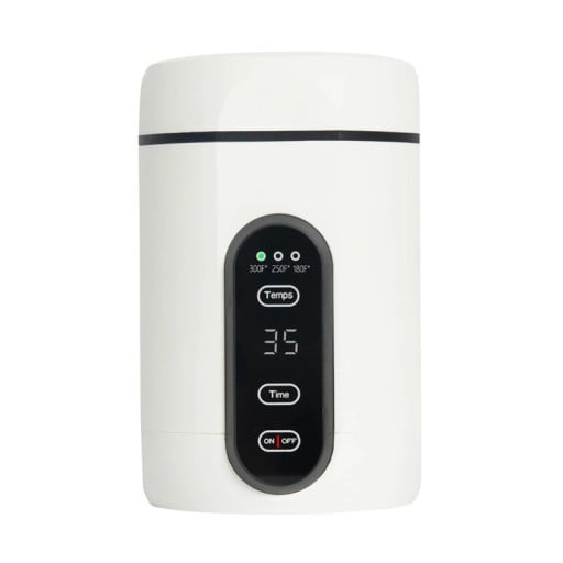 Maskine til infusion og dekarboxylering af olie 3 temperaturindstillinger med timer indvendig diameter 6,6 cm dybde 10 cm hvid til urteolier og tinkturer