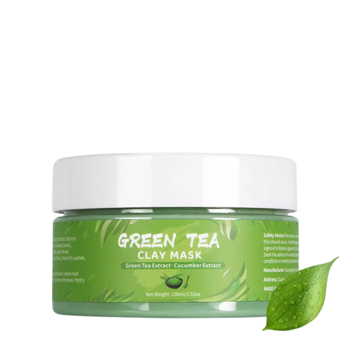 Masque facial en boue argileuse 100 ml au thé vert Masque hydratant pour points noirs Masque éclaircissant Soin profond en boue pour la peau