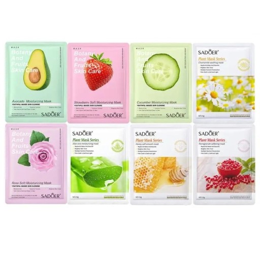 Masque facial naturel avec extraits naturels Masque en tissu hydratant pour le traitement de l'acné, le contrôle de la brillance et le vieillissement de la peau Masque facial nourrissant pour une peau propre et lisse 8 pcs