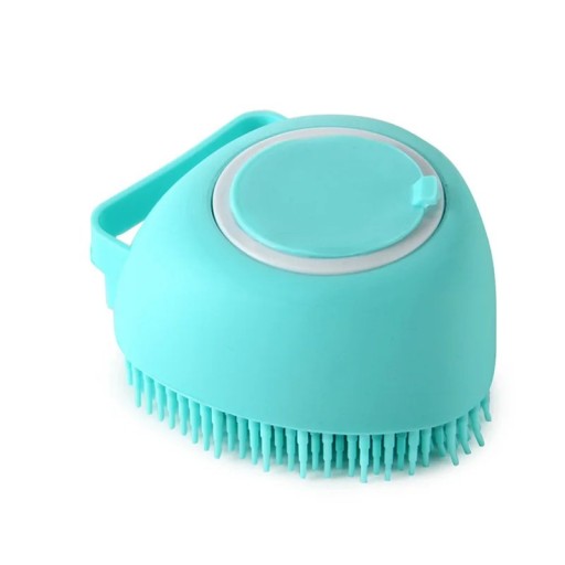 Massagebadborstel voor honden en katten 8,5 x 5,5 cm Kamborstel met shampoodispenser Vachtwasborstel Ergonomische handgreep Vachtverzorging
