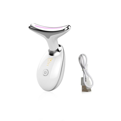 Massager med rød lysterapi Multifunktionel massageenhed Højfrekvent vibration 3 tilstande Rød blå grøn lys USB-opladning