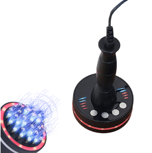 Massagetoestel tegen cellulitis Elektrische lymfedrainageborstel met microstroom Verwarming rode licht en vibraties Zwart Voor nek en benen