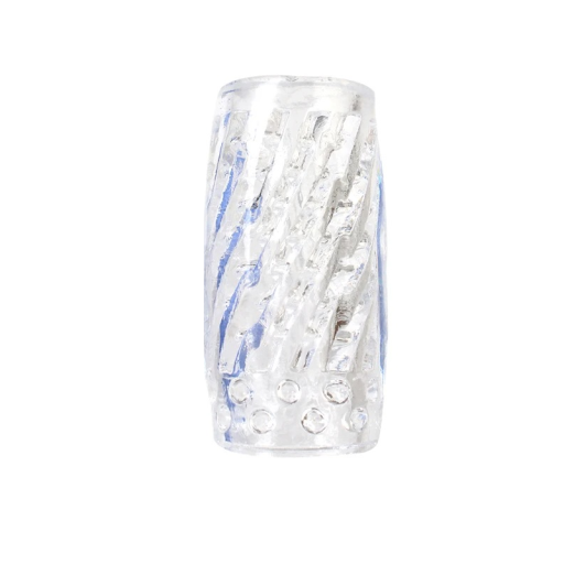 Masturbador masculino de silicona de 9 x 3 cm con interior realista, embalaje discreto.