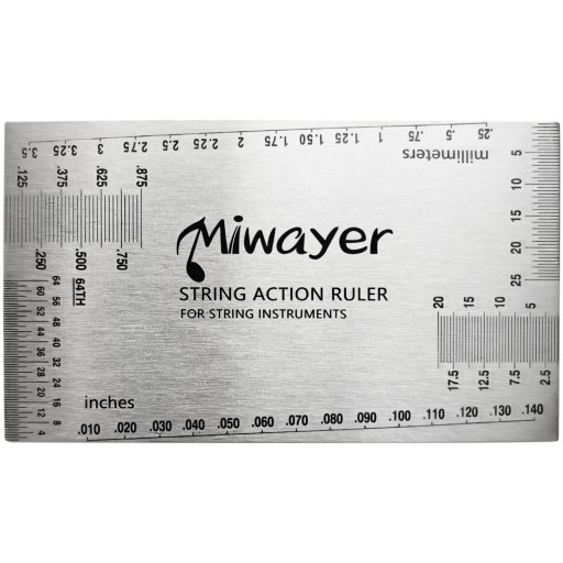 Măsură pentru înălțimea corzilor Miwayer din oțel inoxidabil Instrument precis pentru chitară, chitară bas și ukulele Instrument pentru ajustarea tastierei și reglarea tonului