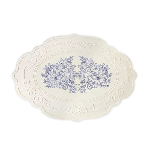Măsuță de masă din silicon cu model floral retro 42x30 cm, impermeabilă, pentru decorarea mesei cu cafea și veselă