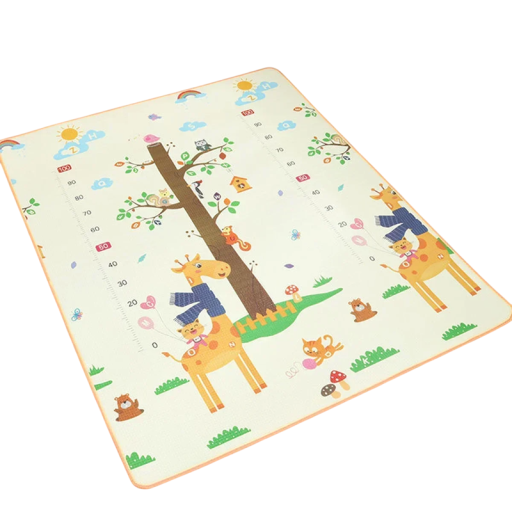 Mata do zabawy dla dzieci 180x120x0,5 cm Dywan z pianki EPE dwustronny Motyw zwierząt i drzew Miękka składana mata wspinaczkowa