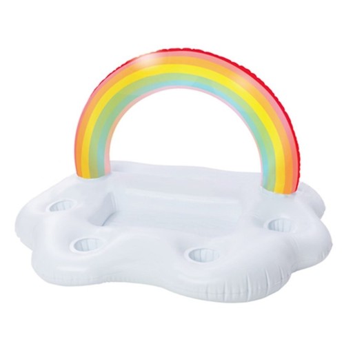 Matelas gonflable nuage avec arc-en-ciel