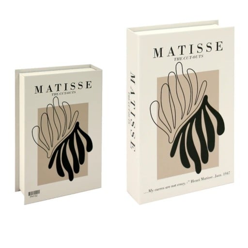 Matisse The Cut-Outs Hamis könyv dekoráció Neotevárható könyv utánzat Bézs művészi dizájn Modern lakberendezési kiegészítő