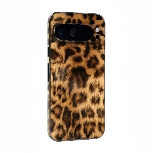 Matná samolepící ochranná fólia na zadnú stranu pre Google Pixel 10 Pro Fold, leopardí vzor, hnedá, ochrana proti poškriabaniu