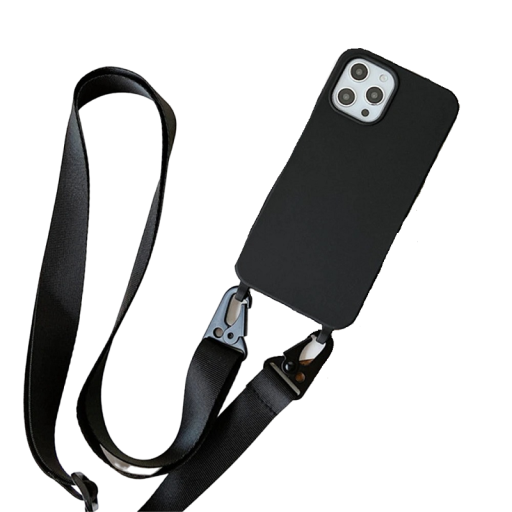 Mattapintainen silikonikuori hihnalla iPhone 15 Plussalle