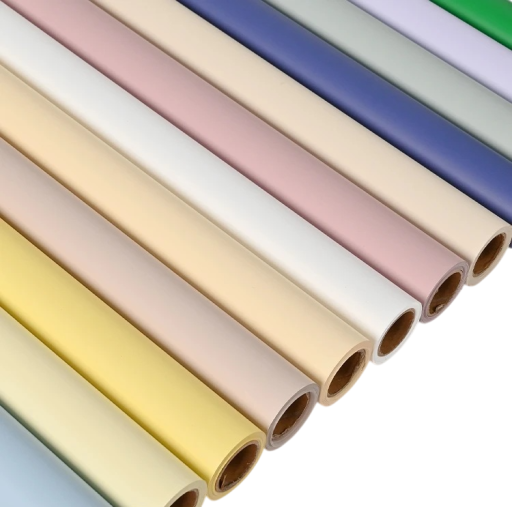 Matte Flower Wrapping Paper 9 m Roll Plastic Material Colourful Floral Wrap for Bouquets and Decorations