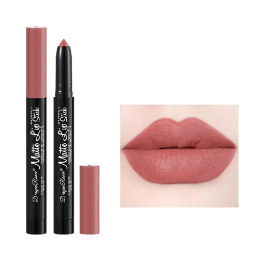 Matte lippenstift in een potlood Lipcontourpotlood Langhoudende en waterdichte lippenstift