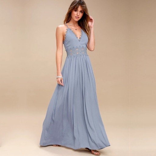 Maxi vestidos com rendas