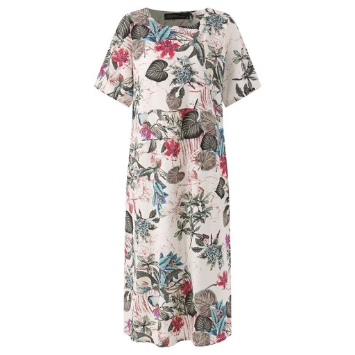 Maxikleid aus Baumwolle mit Blumen