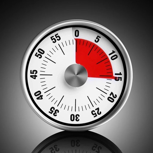 Mechanischer Küchentimer 60 Minuten Edelstahl mit Magnet Lautes Klingeln Kochen Backen Schwarz Weiß Rot