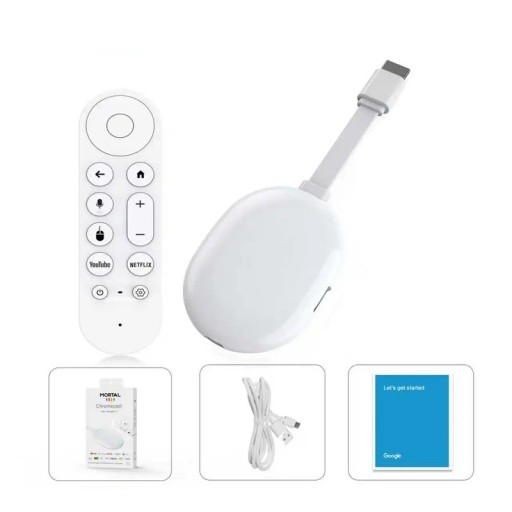 Mediaplayer Mortal Q2Ultra Android 14.0 draadloze HDMI dongle 2GB RAM en 16GB ROM Rockchip spraakbesturing wit voor streaming