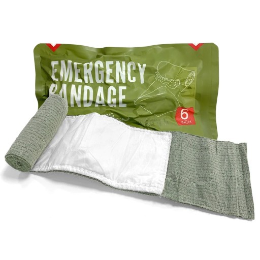 Medicinsk traumebandage 15,5x162 cm Førstehjælp med sterilt pude 10x20 cm Nødbandage med fikseringsring