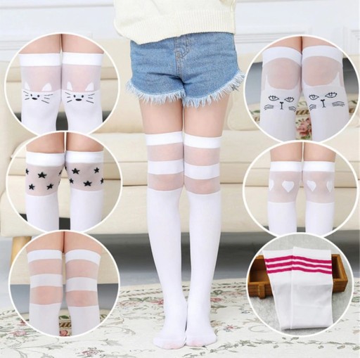 Meias altas elegantes para meninas