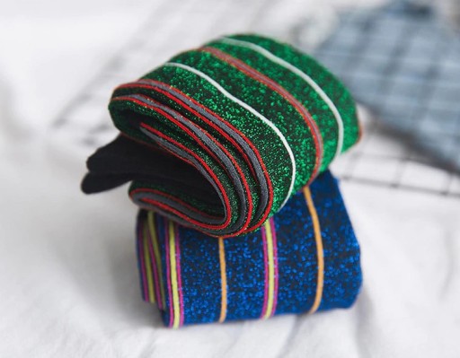 Meias brilhantes para senhora