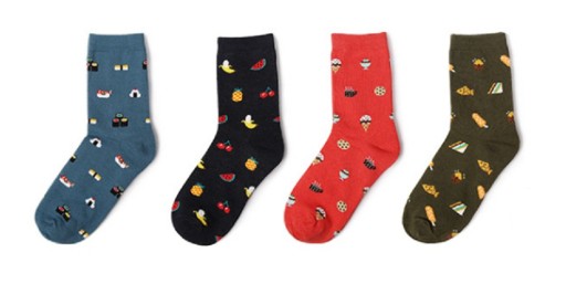 Meias com estampado de comida