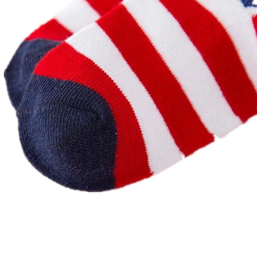 Meias de cano curto riscas para crianças com âncora - 5 pares