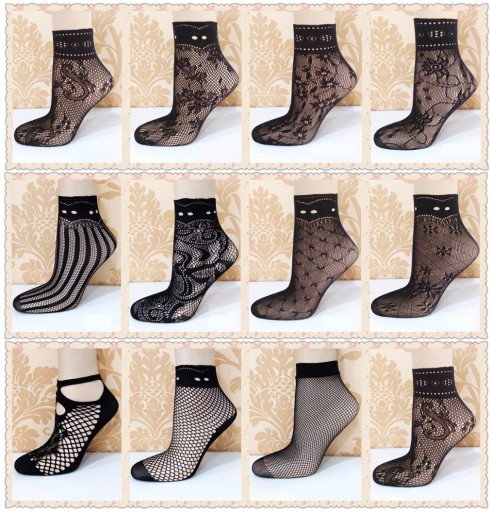 Meias de rede femininas - 3 pares