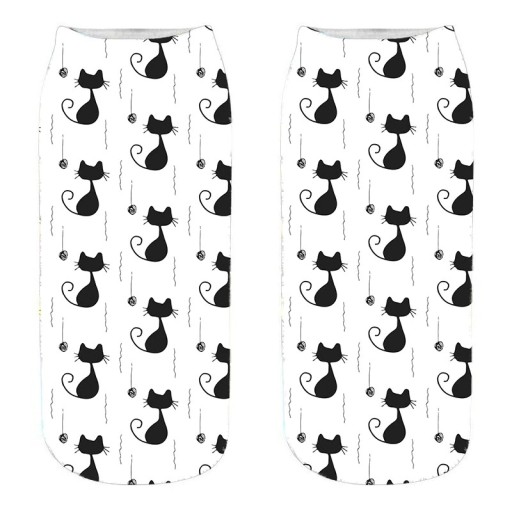 Meias de tornozelo femininas com gatinhos A665