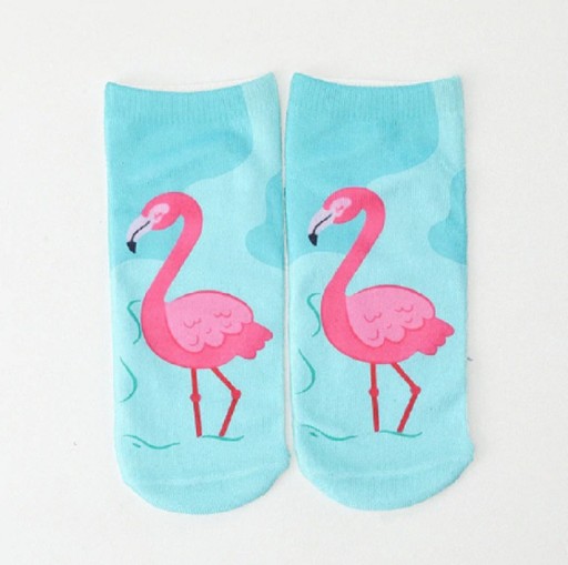 Meias de tornozelo para mulheres com flamingos