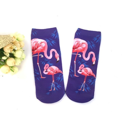 Meias femininas com flamingos Algodão poliéster