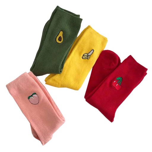 Meias femininas com fruta - 4 pares