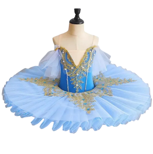 Meisjes ballet tutu jurk met gouden kanten borduursel Materiaal chiffon en acetamide Danskostuum voor ballet en podiumoptredens
