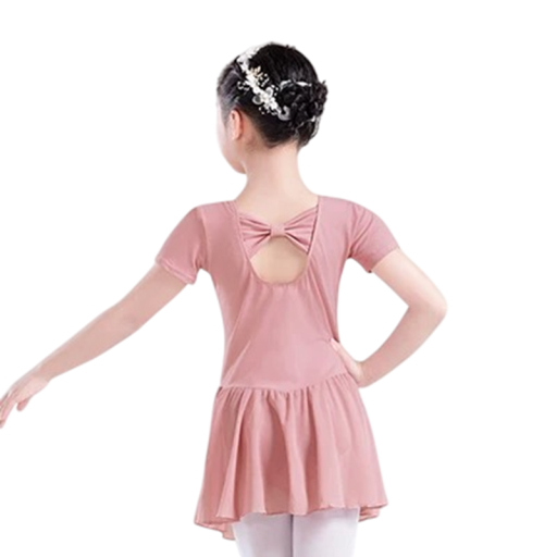 Meisjes balletjurk met korte mouwen en tule rok katoen elastaan voor dans ballet en optredens