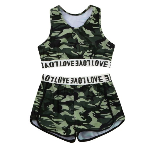 Meisjes crop top en shorts L1294