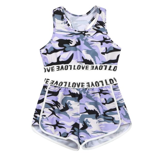 Meisjes crop top en shorts L1294