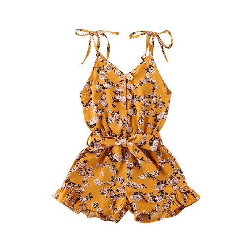 Meisjes korte jumpsuit met bloemen